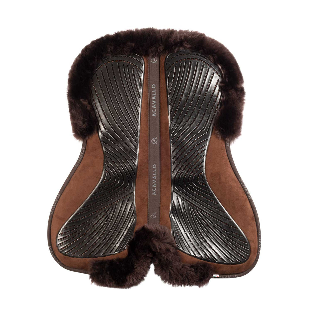 Acavallo Memory Foam Close Contact Jump Half Pad with Gel Grip - Brown, view 3