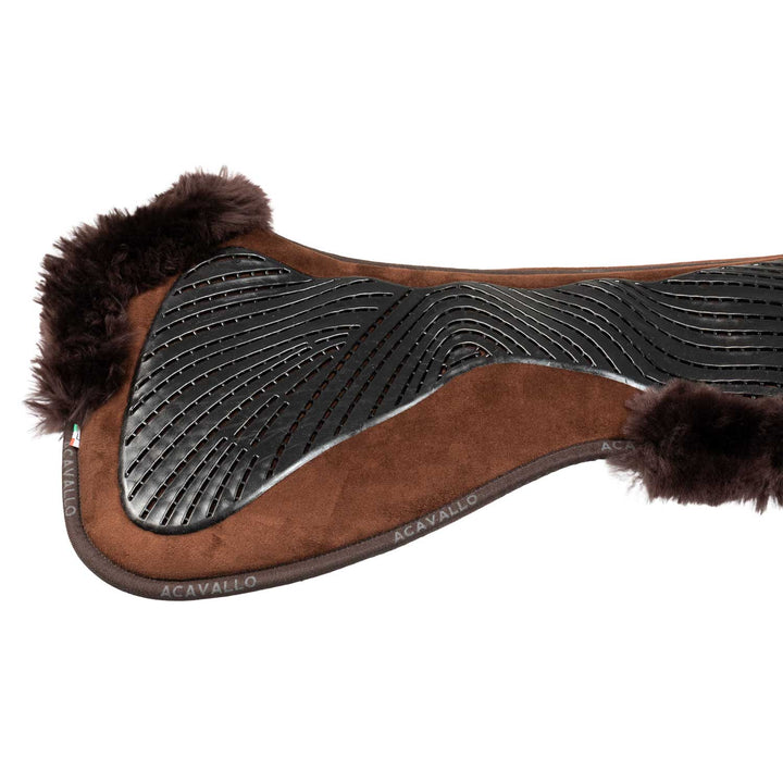 Acavallo Memory Foam Close Contact Jump Half Pad with Gel Grip - Brown, view 4