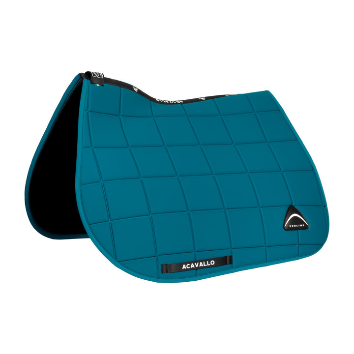 Acavallo Sublime Jump Saddle Pad with Square Quilting - Petrol, front view