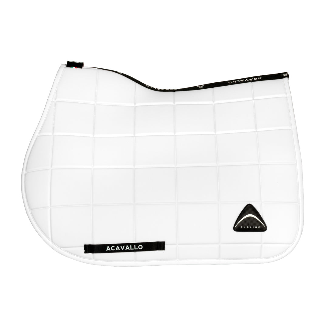 Acavallo Sublime Jump Saddle Pad with Square Quilting - White, view 2