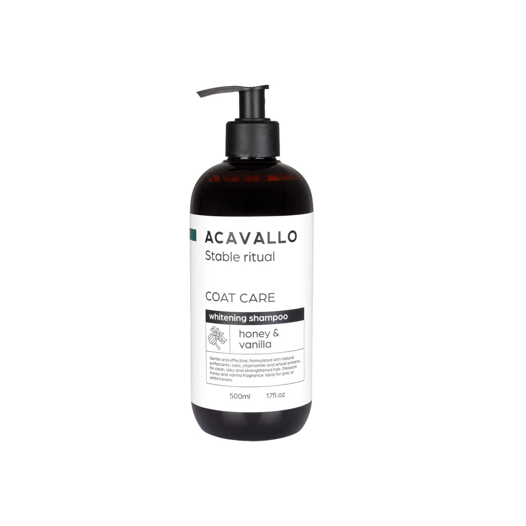 Acavallo Honey and Vanilla Whitening Shampoo for Grey Horses, front view