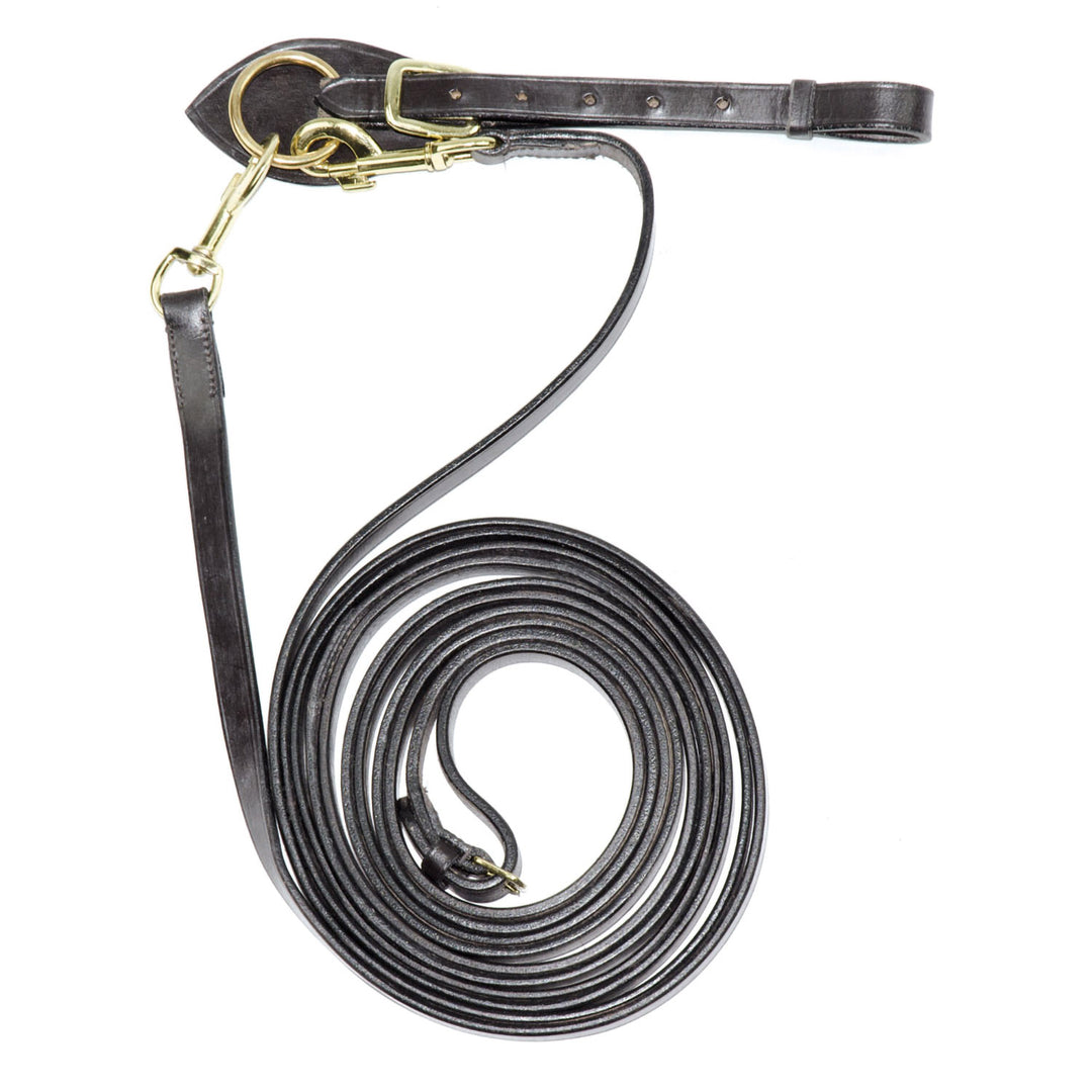 Supreme Leather Draw Reins - Black, front view
