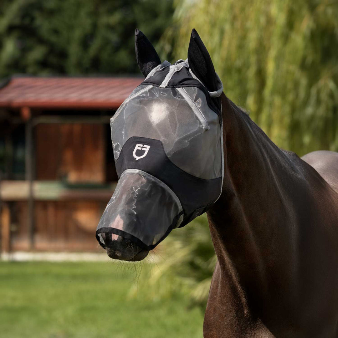 Equestro Full Face Fly Mask - Black, view 6
