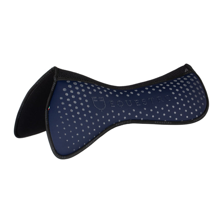 Equestro Memory Foam Glitter Grip Half Pad - Navy/Silver, front view