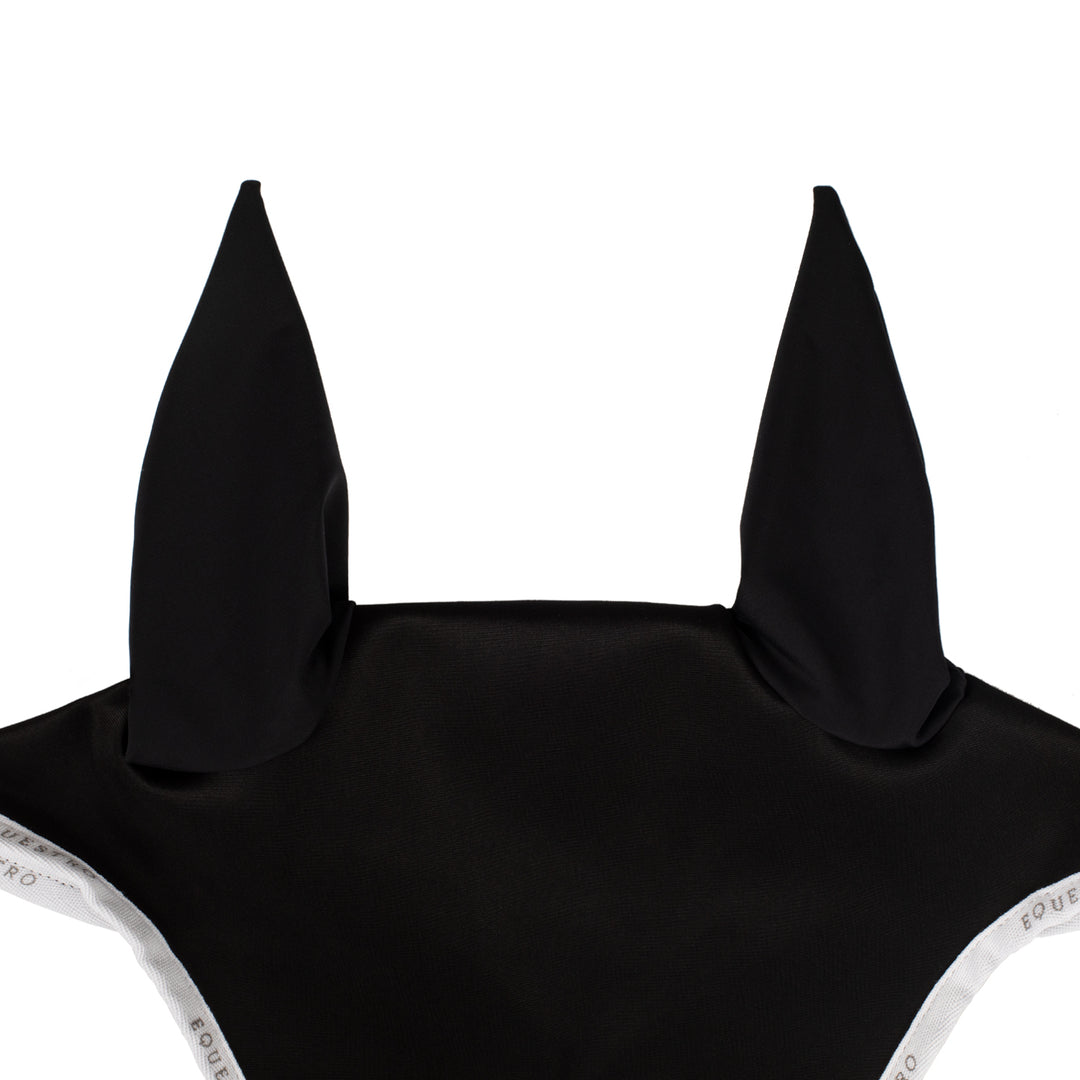 Equestro Technical Fabric Logo Fly Veil - Black/White, view 2