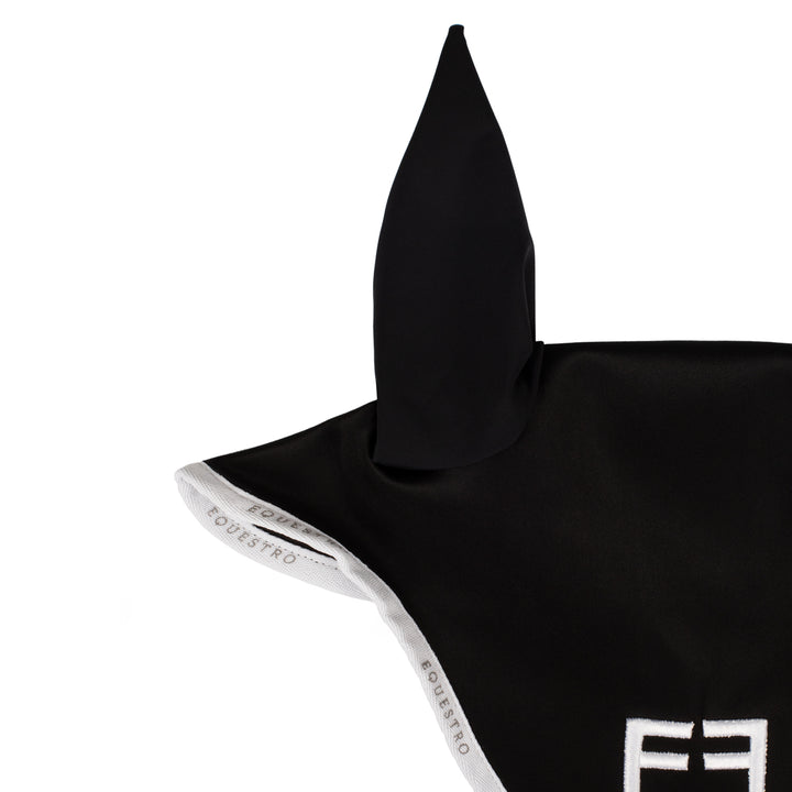 Equestro Technical Fabric Logo Fly Veil - Black/White, view 3