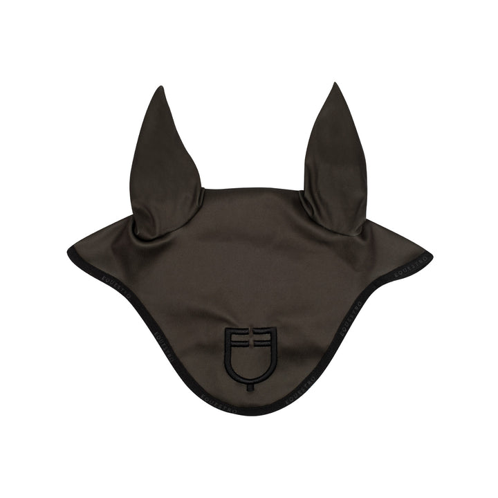Equestro Technical Fabric Logo Fly Veil - Military Green/Black, front view