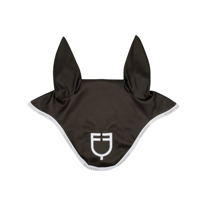 Equestro Technical Fabric Logo Fly Veil - Military Green/White, front view