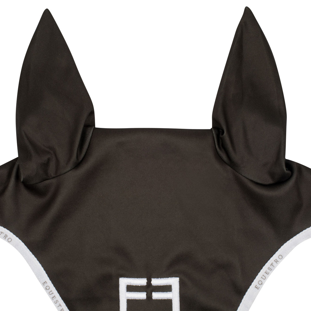 Equestro Technical Fabric Logo Fly Veil - Military Green/White, view 2