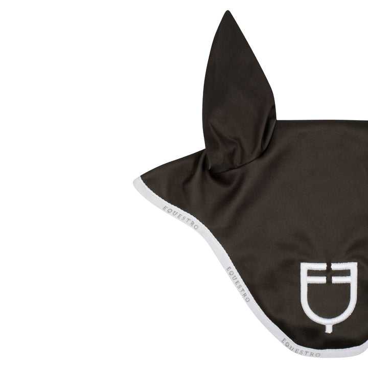 Equestro Technical Fabric Logo Fly Veil - Military Green/White, view 3