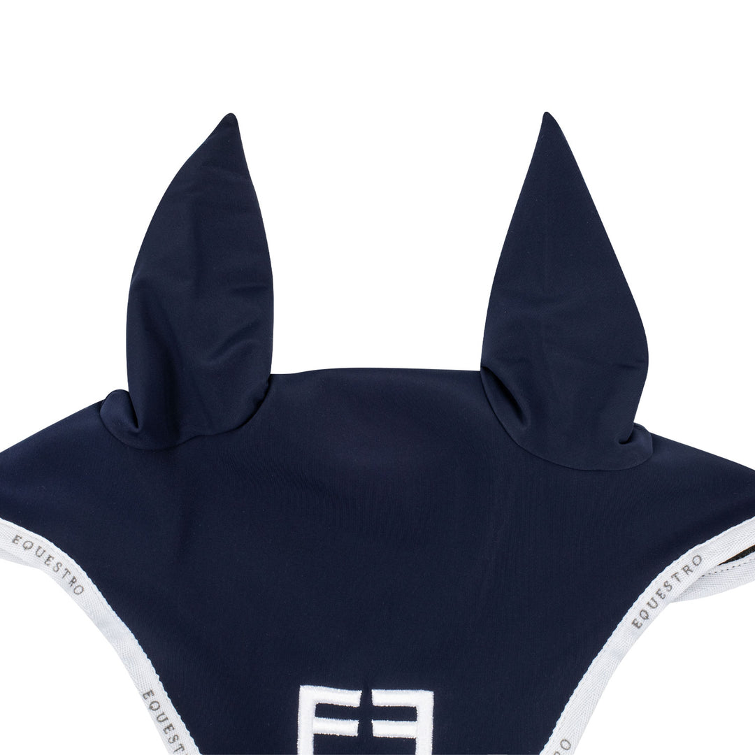 Equestro Technical Fabric Logo Fly Veil - Navy/White, view 2