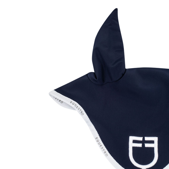 Equestro Technical Fabric Logo Fly Veil - Navy/White, view 3