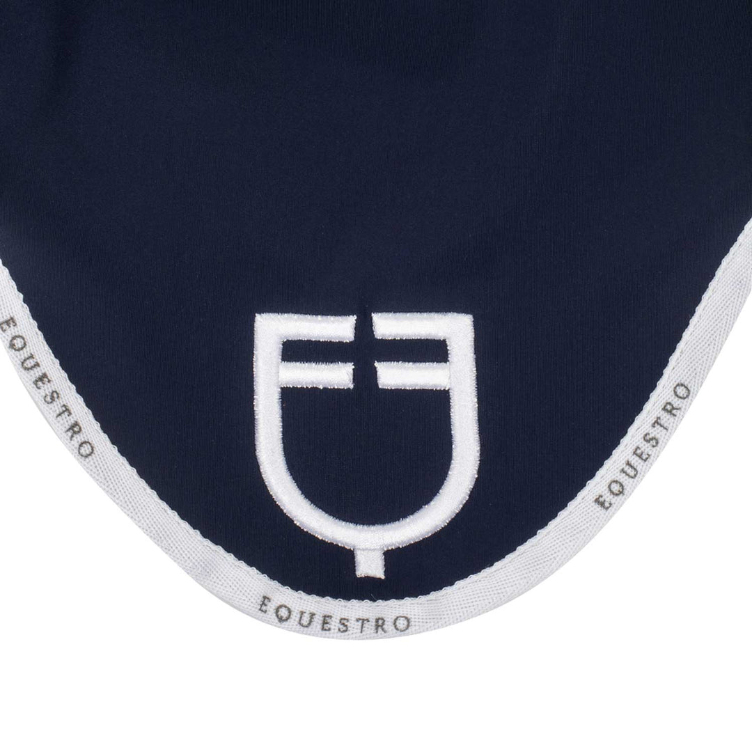 Equestro Technical Fabric Logo Fly Veil - Navy/White, view 4