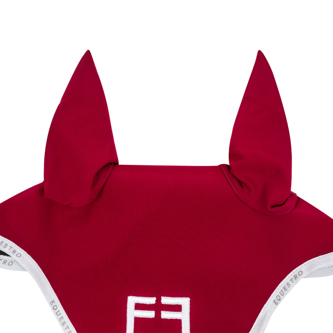Equestro Technical Fabric Logo Fly Veil - Wine/White, view 2