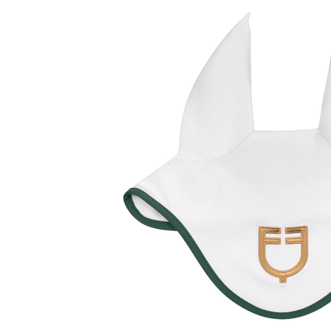 Equestro X FISE 100 Fly Veil - White/Deep Sage Green, view 3