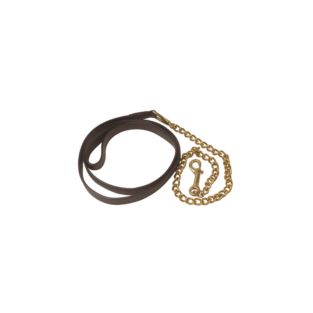 Umbria Equitazione Leather Lead Rope with Chain, front view