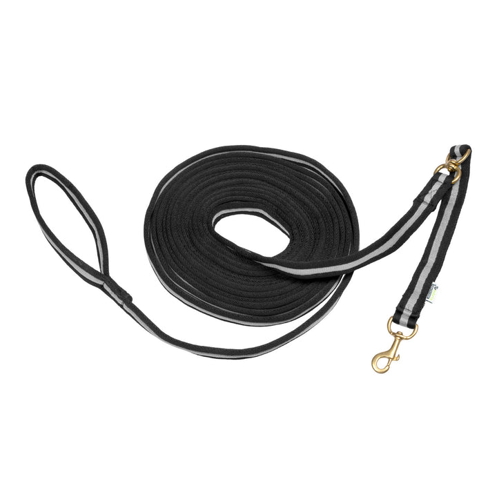 Umbria Equitazione Padded Lunge Line - Black/Grey, front view