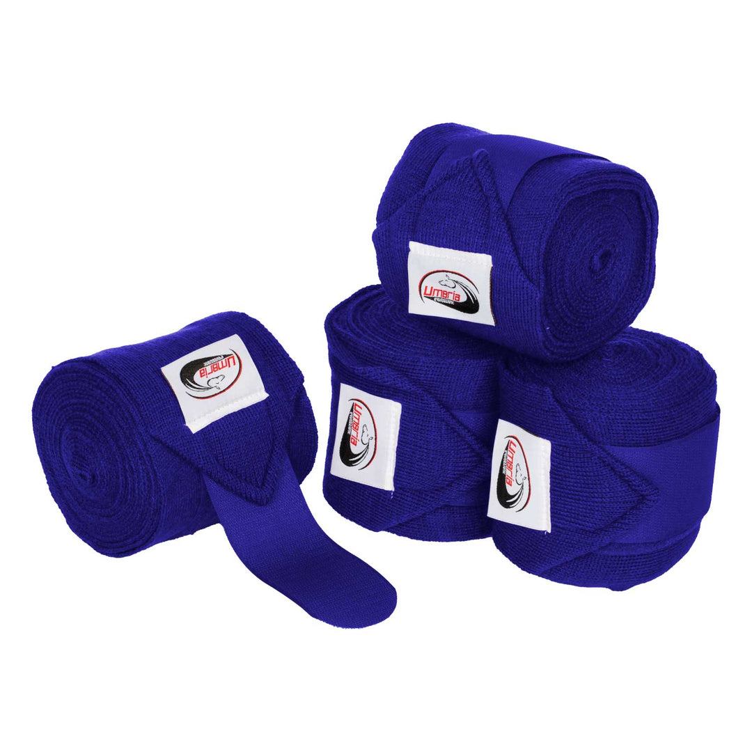 Umbria Equitazione Knitted Bandages with Hook-and-Loop Closure - Royal Blue, front view