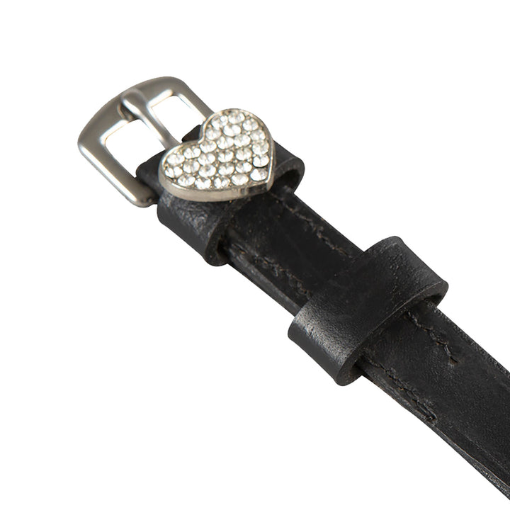 Equestro Rhinestone Leather Spur Straps - Heart, view 2