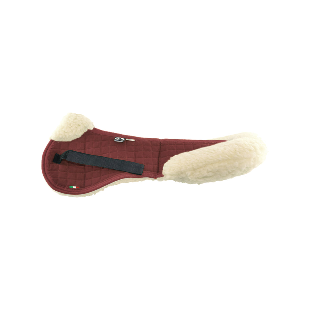 Burioni Anatomical Wool Raised Half Pad - Burgundy, front view