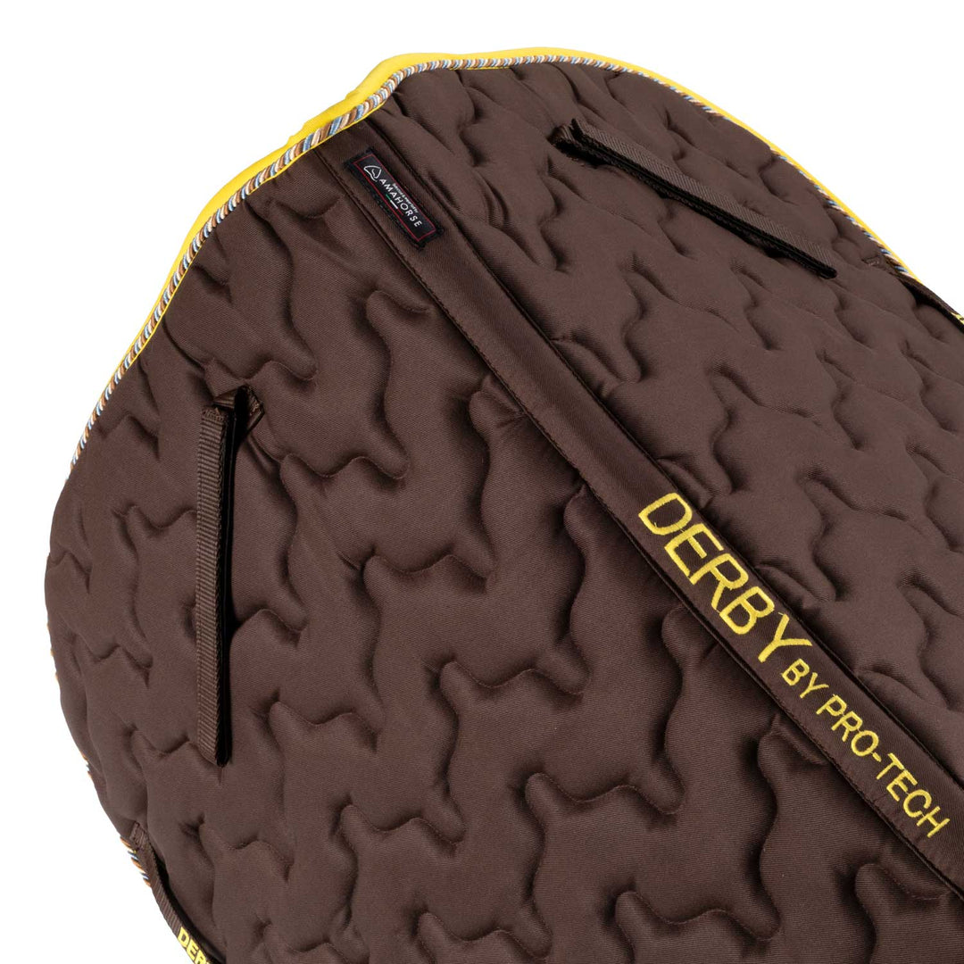 Derby Cotton Saddle Pad - Brown/Multi/Yellow, view 3