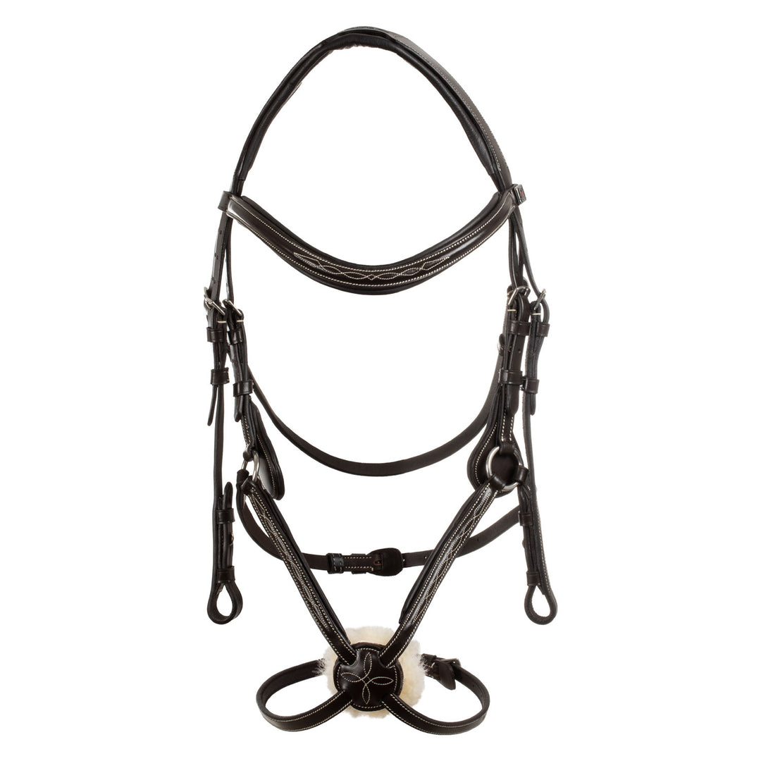 Supreme Mexican Bridle with Anatomical Curved Noseband - Dark Brown, view 2