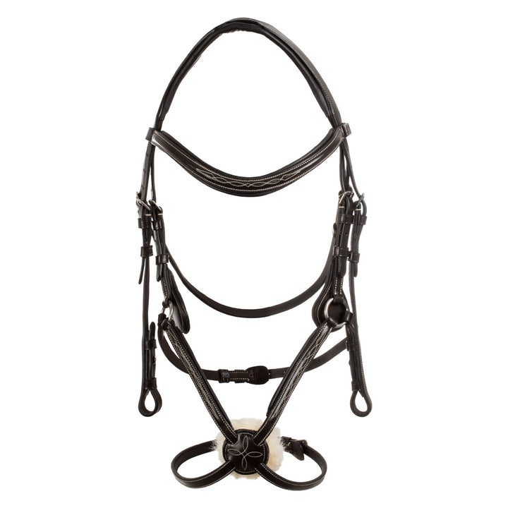 Supreme Mexican Bridle with Anatomical Curved Noseband - Dark Brown, view 2