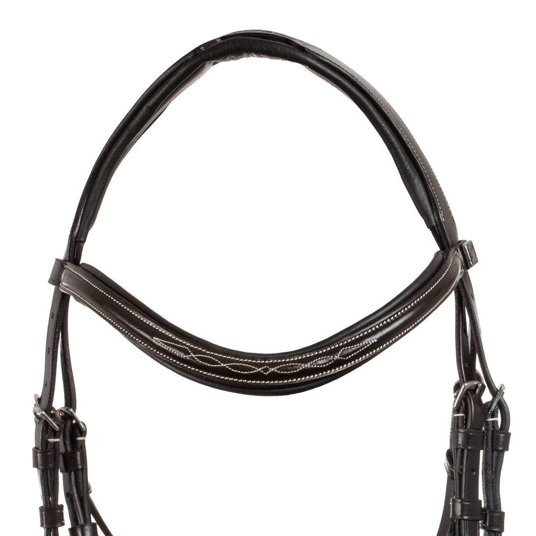 Supreme Mexican Bridle with Anatomical Curved Noseband - Dark Brown, view 3