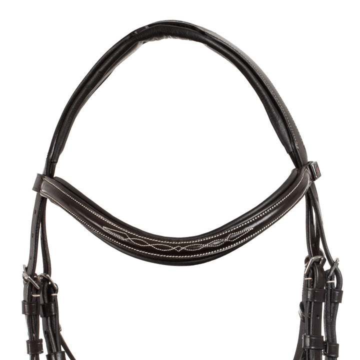 Supreme Mexican Bridle with Anatomical Curved Noseband - Dark Brown, view 3
