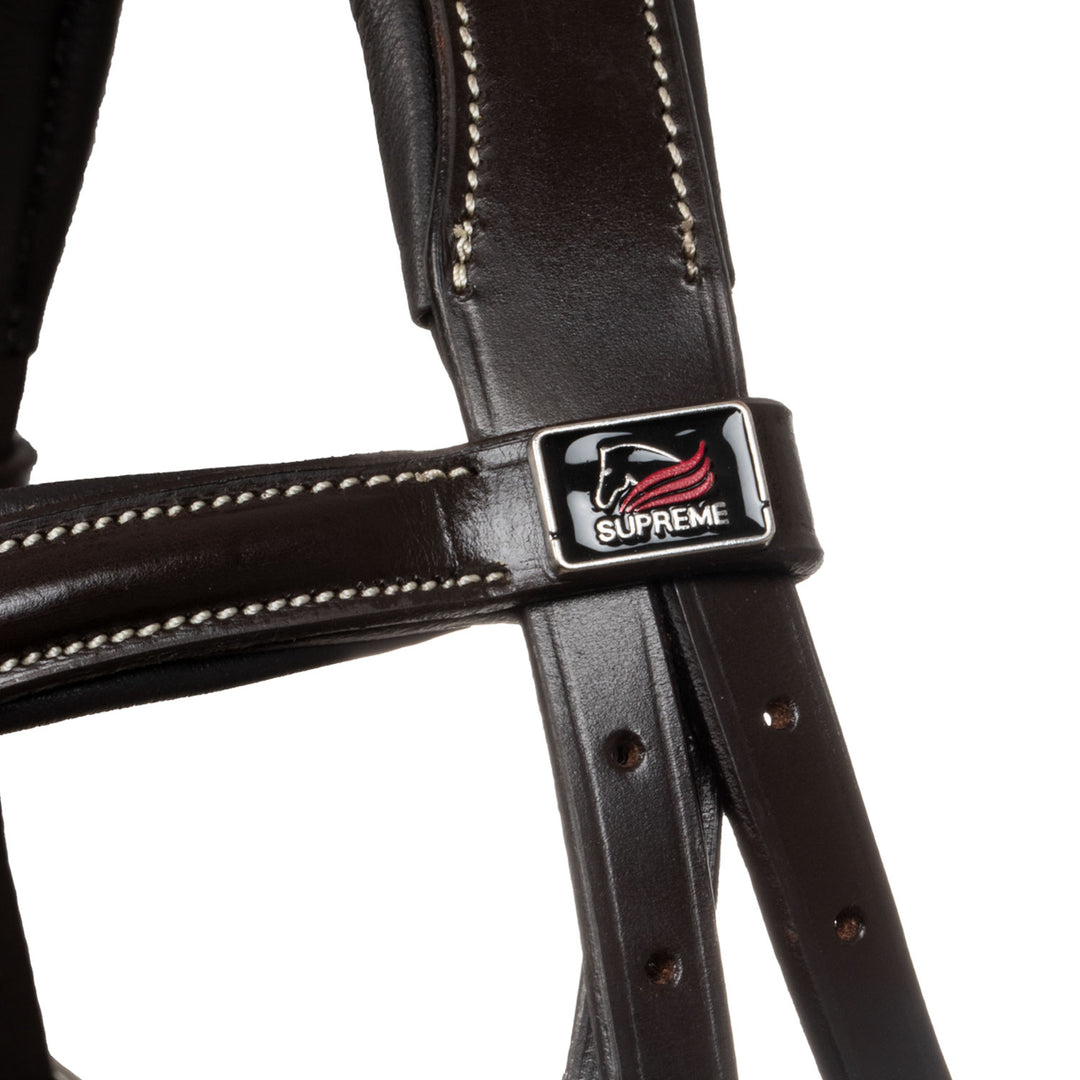 Supreme Mexican Bridle with Anatomical Curved Noseband - Dark Brown, view 9