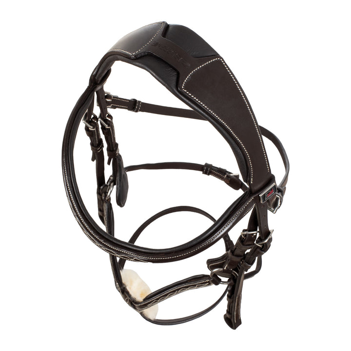 Supreme Mexican Bridle with Anatomical Curved Noseband - Dark Brown, view 7